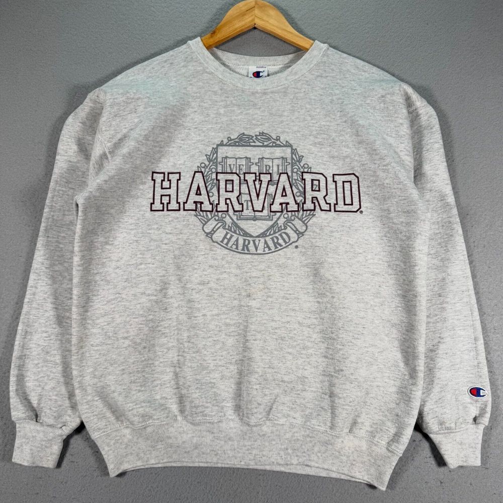 Vintage Harvard Crewneck Sweatshirt Adult Medium Gray College NCAA Champion 90s‎
